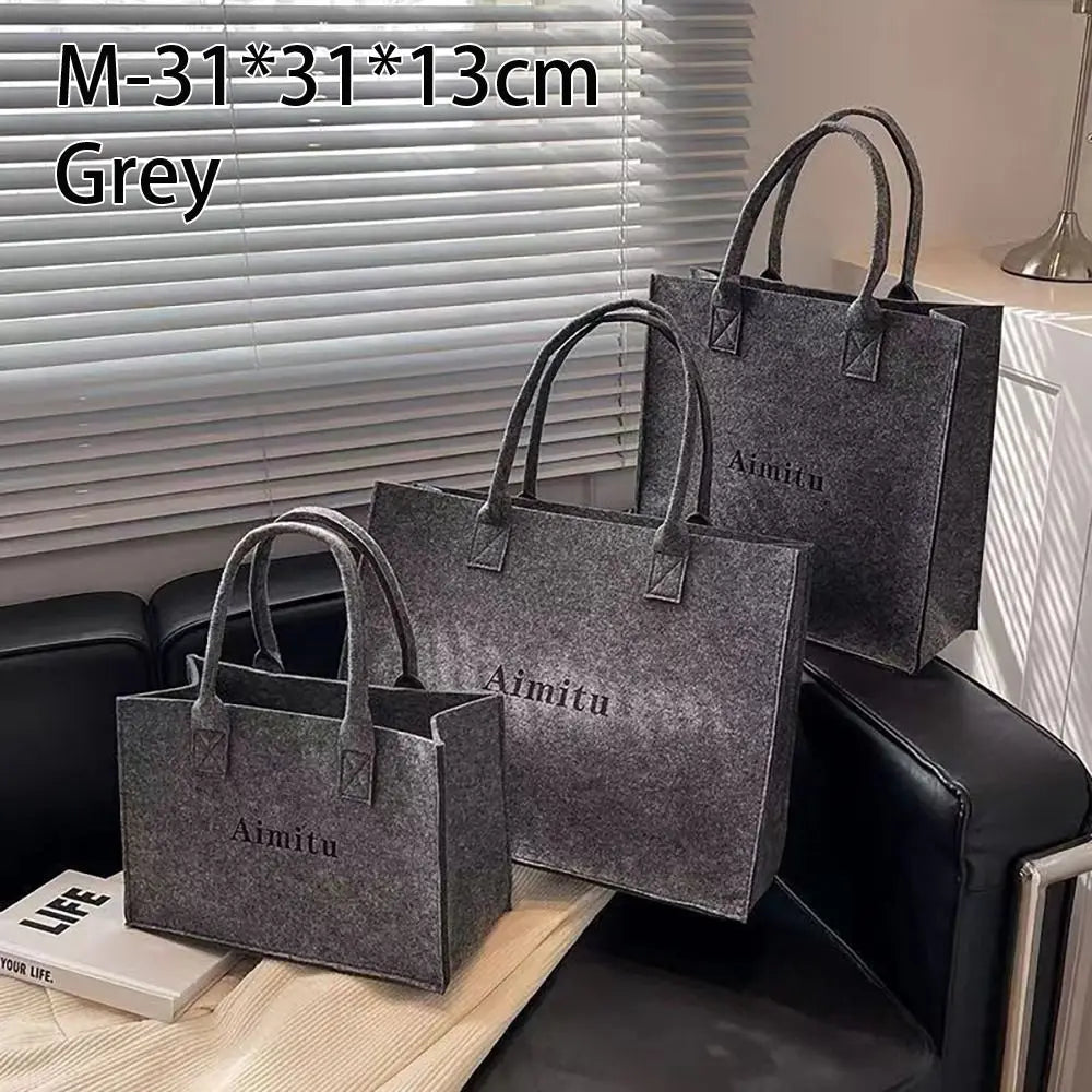 Neutral Felt Tote Bag