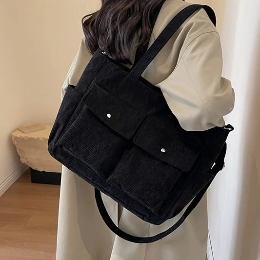 Trendy Corduroy Shoulder Bag