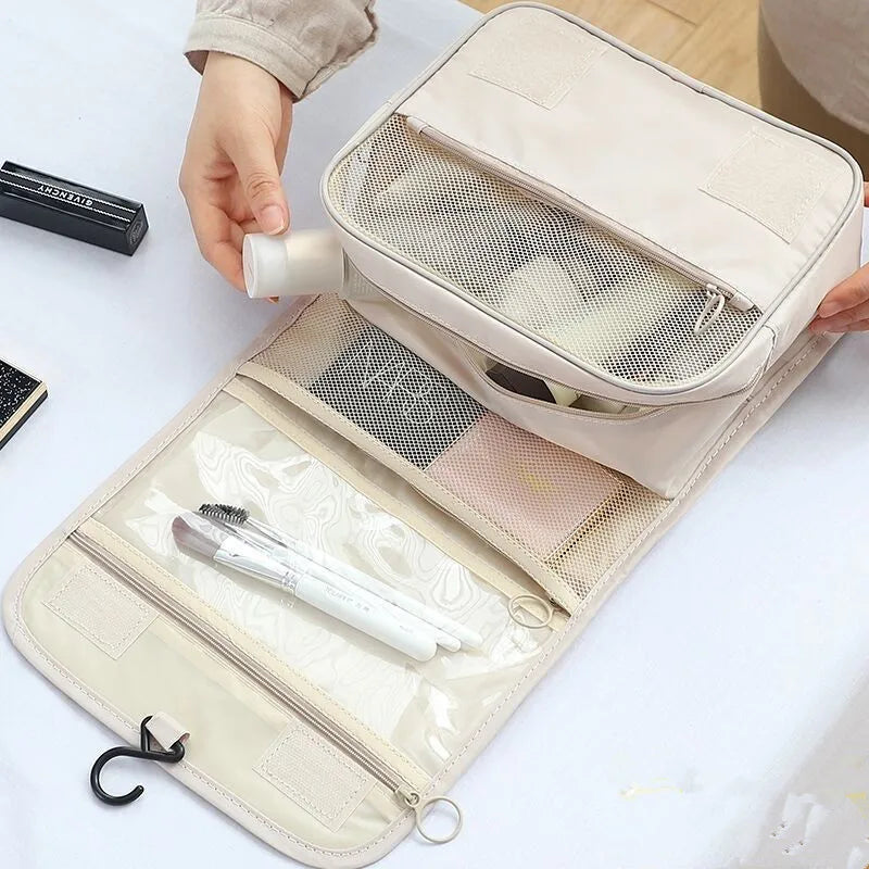 Travel-Friendly Waterproof Toiletry Pouch with Hook