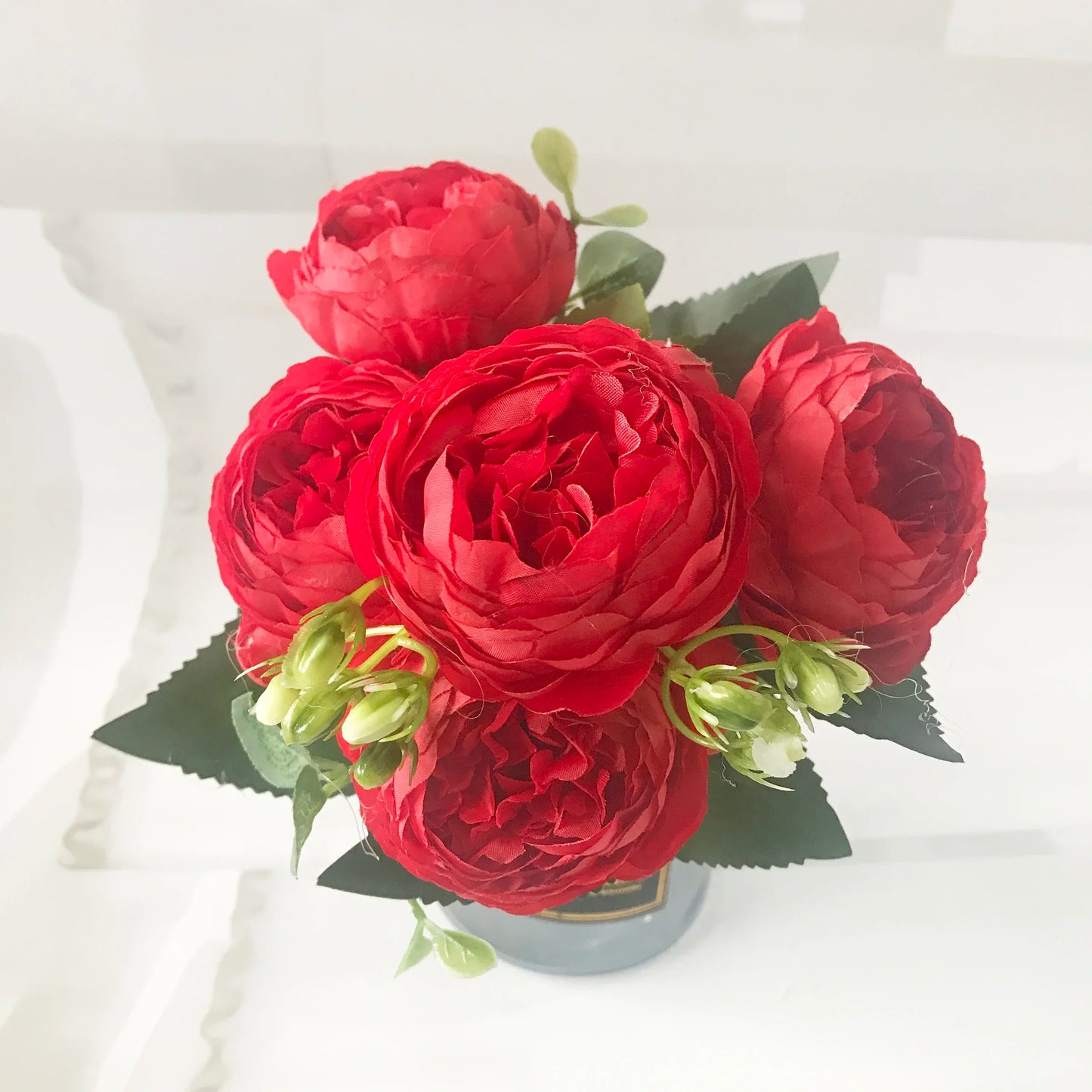 New Rose Pink Silk Peony Bouquet