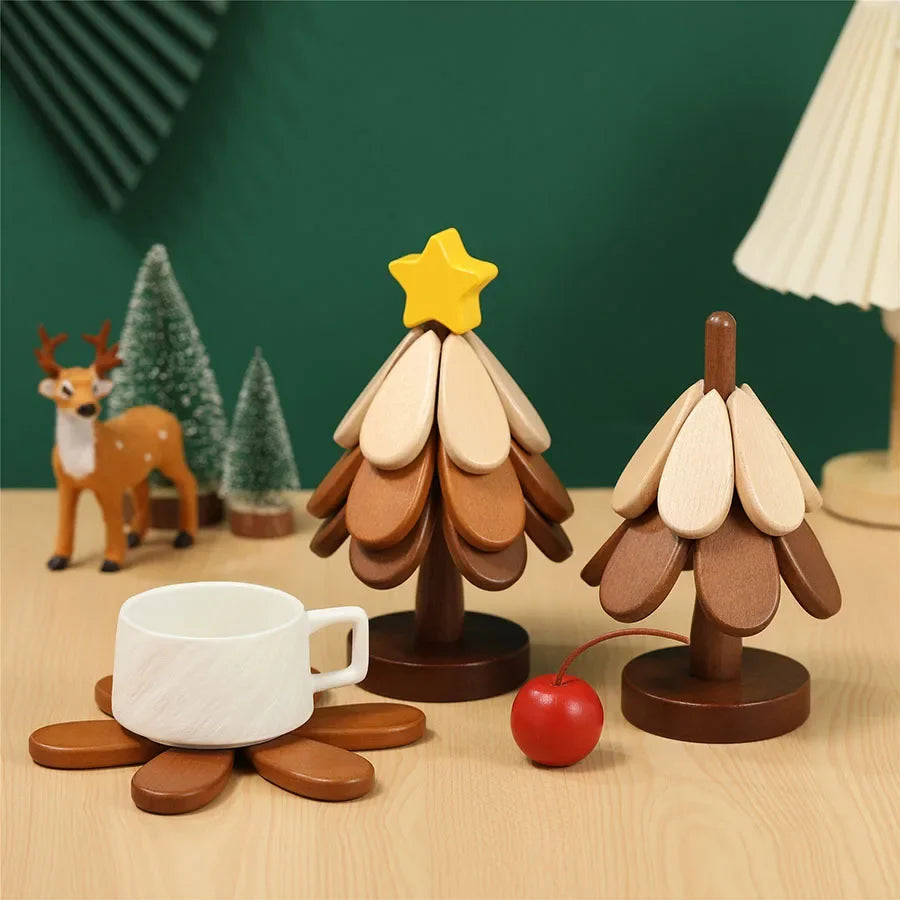 Tree Wooden Trivet set