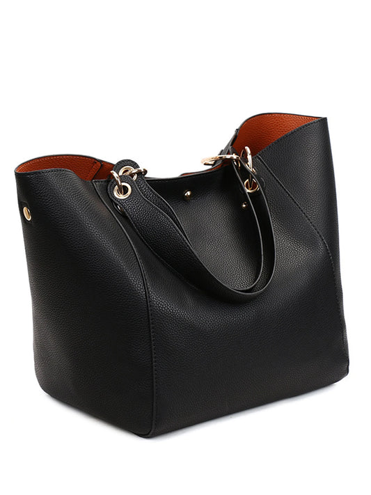 Elegant Large Tote Bag – PU Leather Waterproof Shoulder Bag for Women