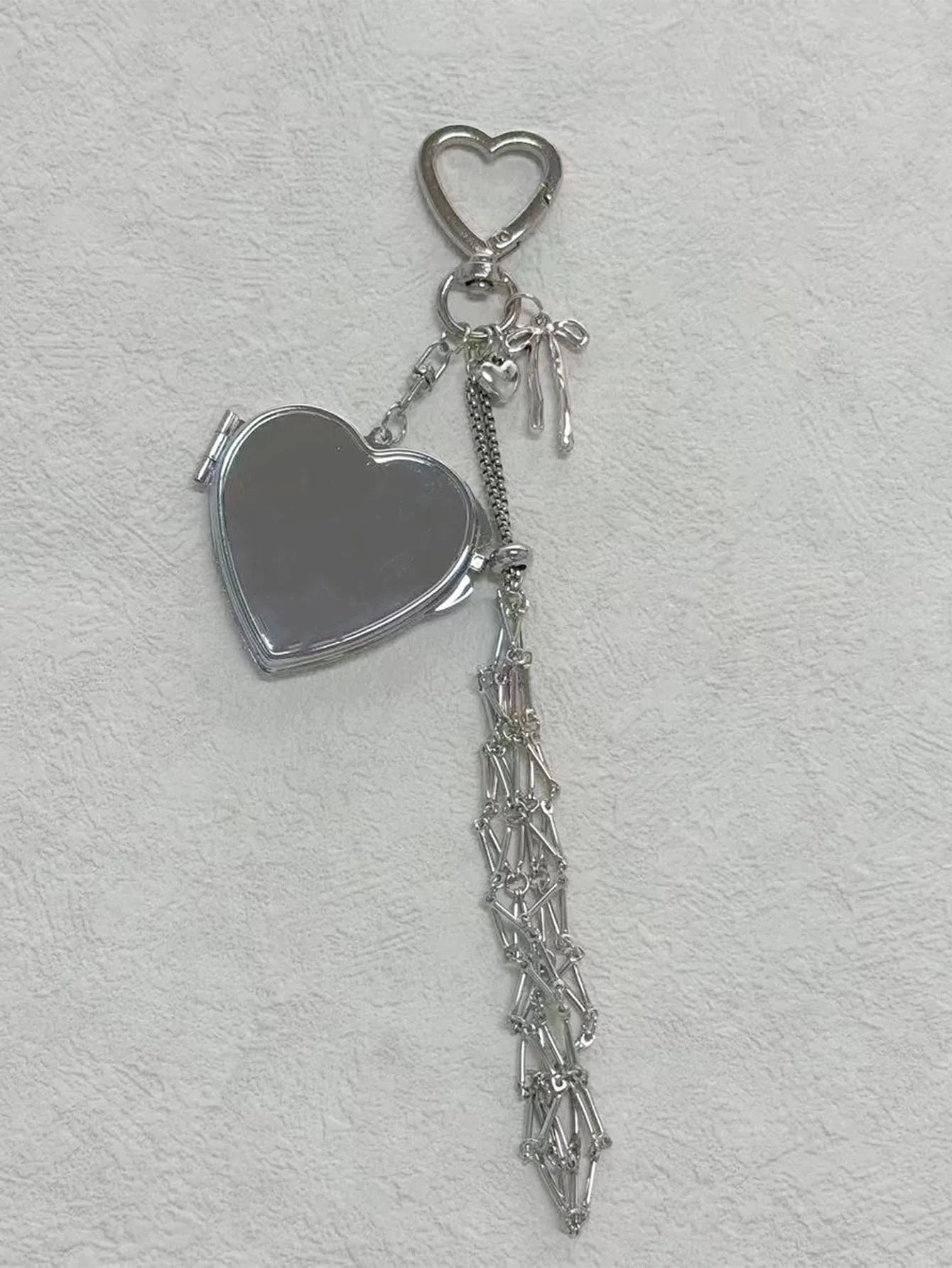 Portable Metal Lipstick Holder with Mirror Keychain