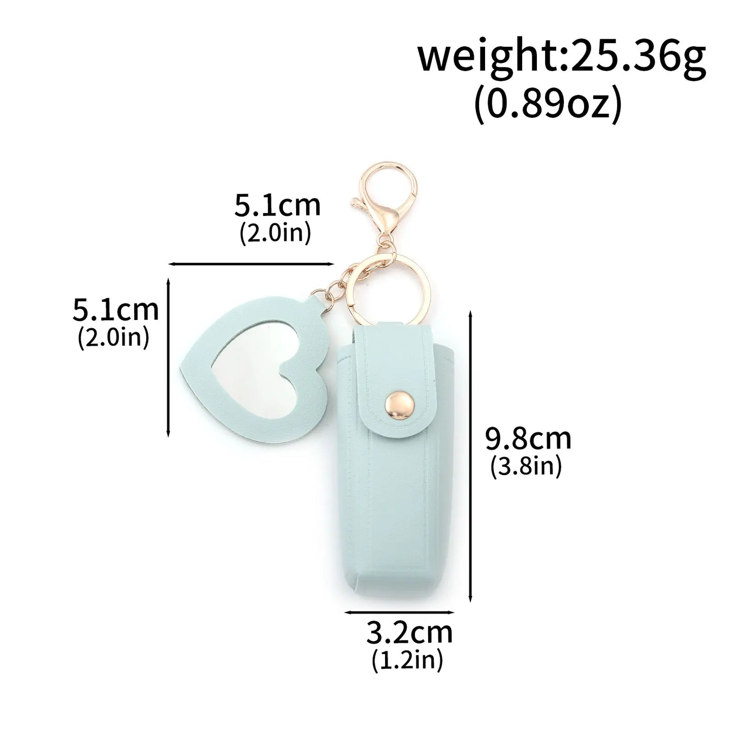 Love Heart Lipstick Keychain Pouch – Mini Makeup Holder with Mirror