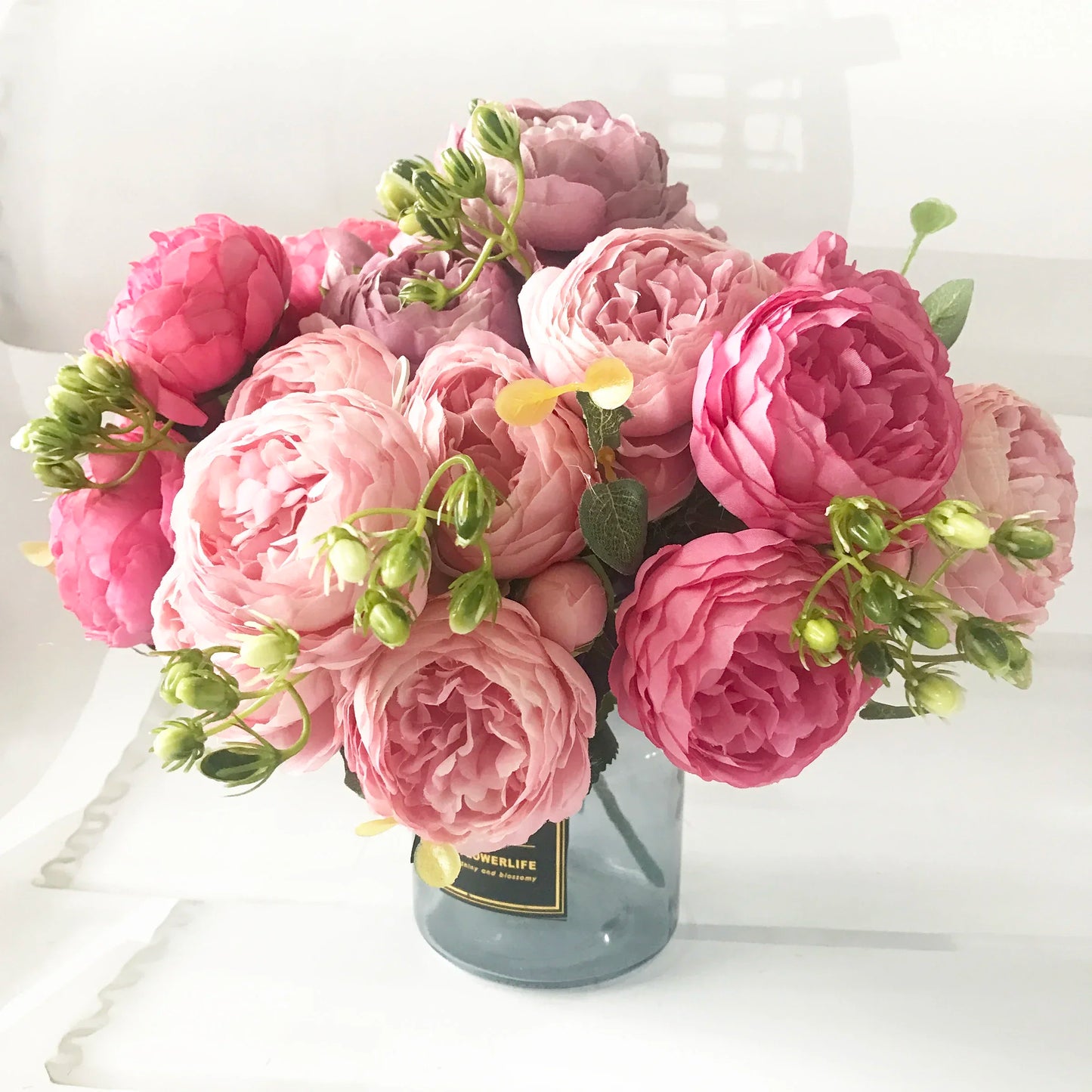 New Rose Pink Silk Peony Bouquet