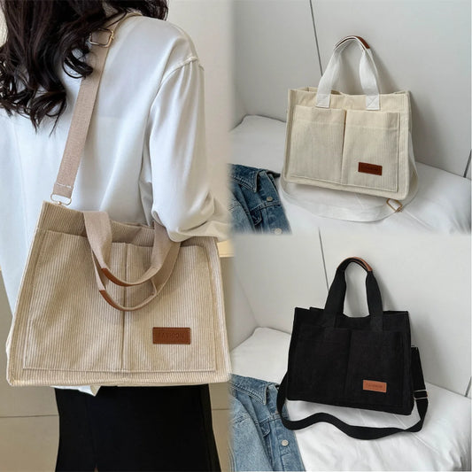 Large Corduroy Tote and Shoulder bag