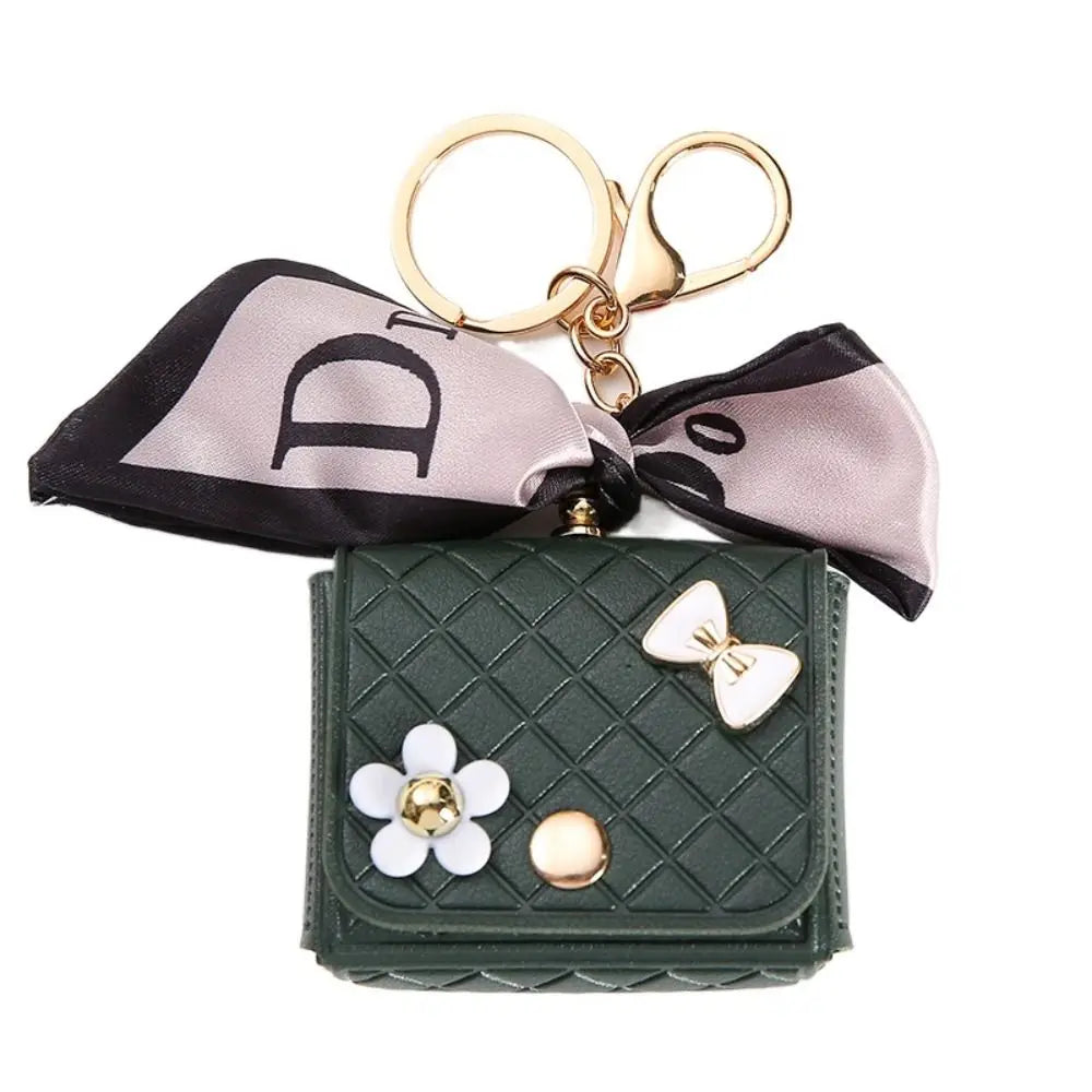 Luxury Mini Leather Earphone Case Keychain