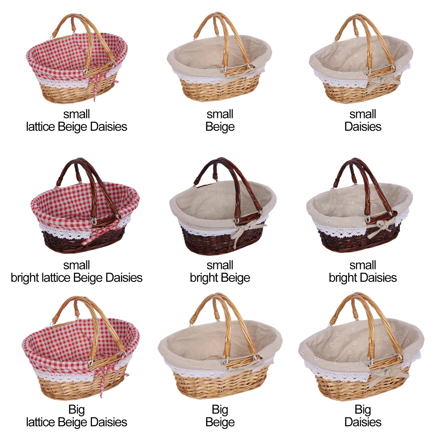 New Handmade Wicker Picnic Basket