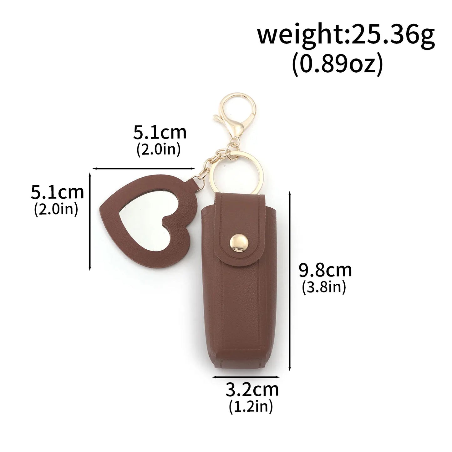 Love Heart Lipstick Keychain Pouch – Mini Makeup Holder with Mirror