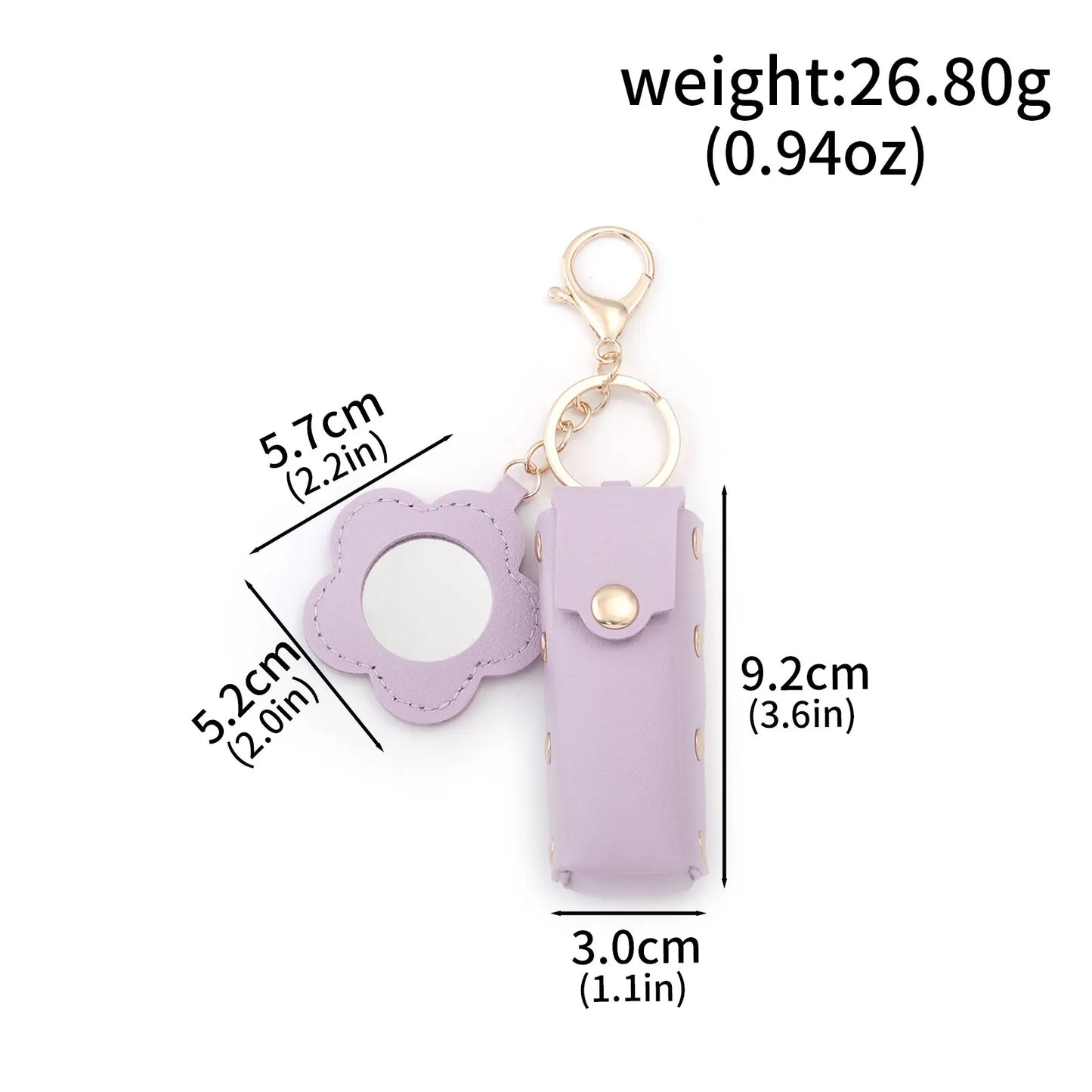Love Heart Lipstick Keychain Pouch – Mini Makeup Holder with Mirror