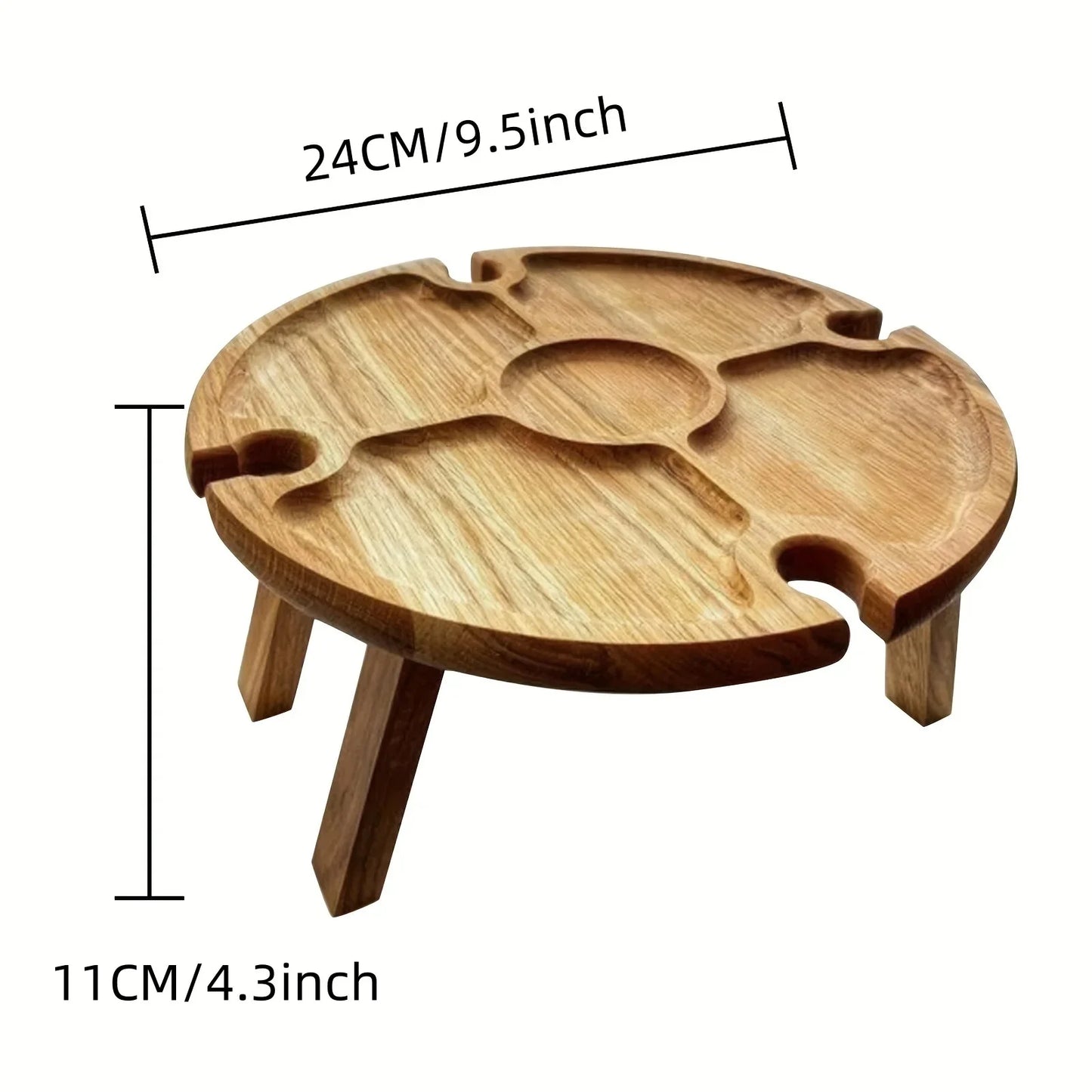 Nordic Solid Wood Round Table with Glass holder