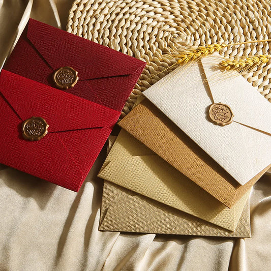 Elegant Linen Letter Set with Wax Seal – DIY Gift & Wedding Stationery Kit