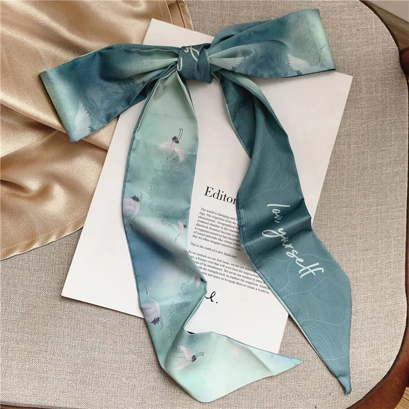 French Bow Tie Satin Scarf