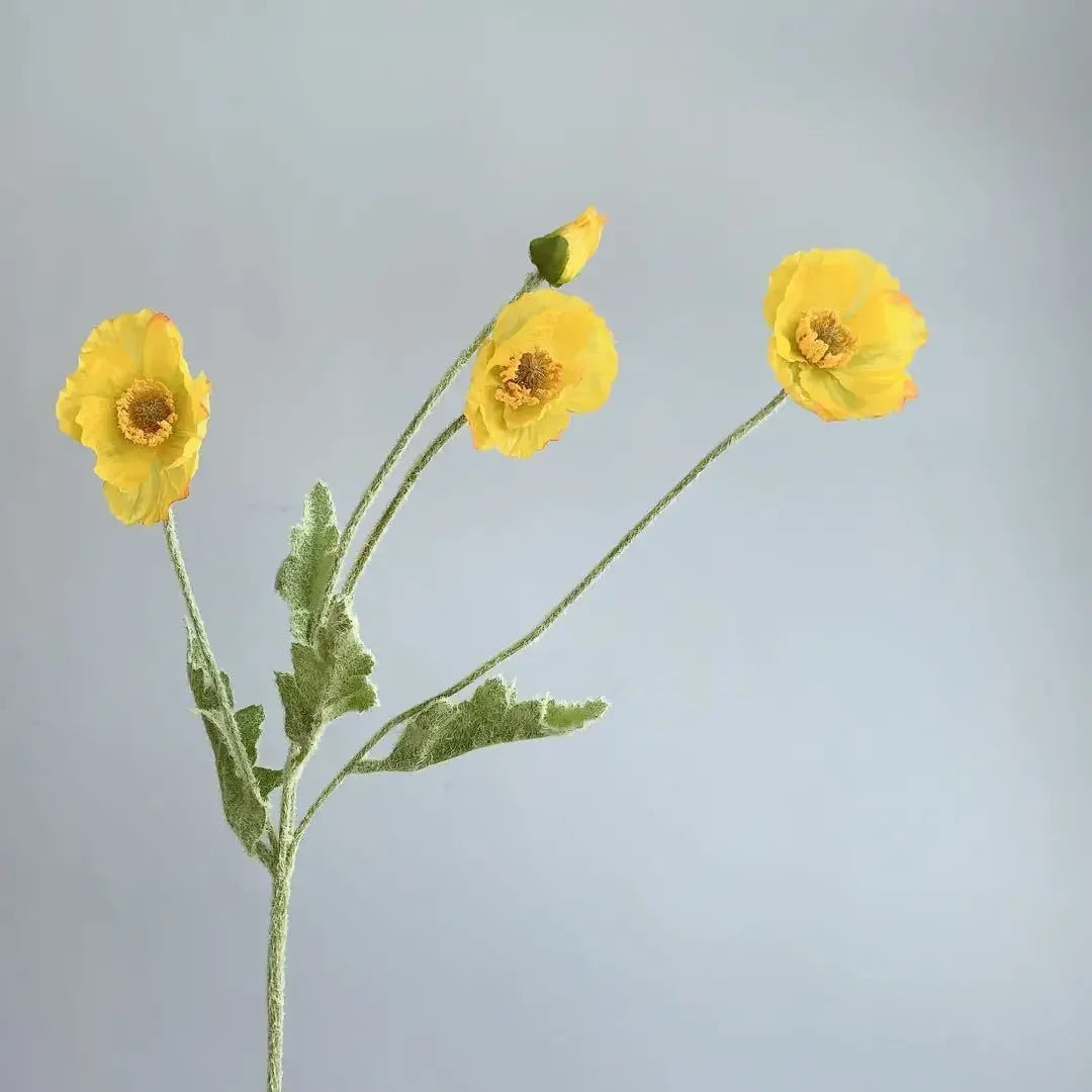 Paperpetals Artificial Silk Poppy Flowers – Long Stem Bouquet