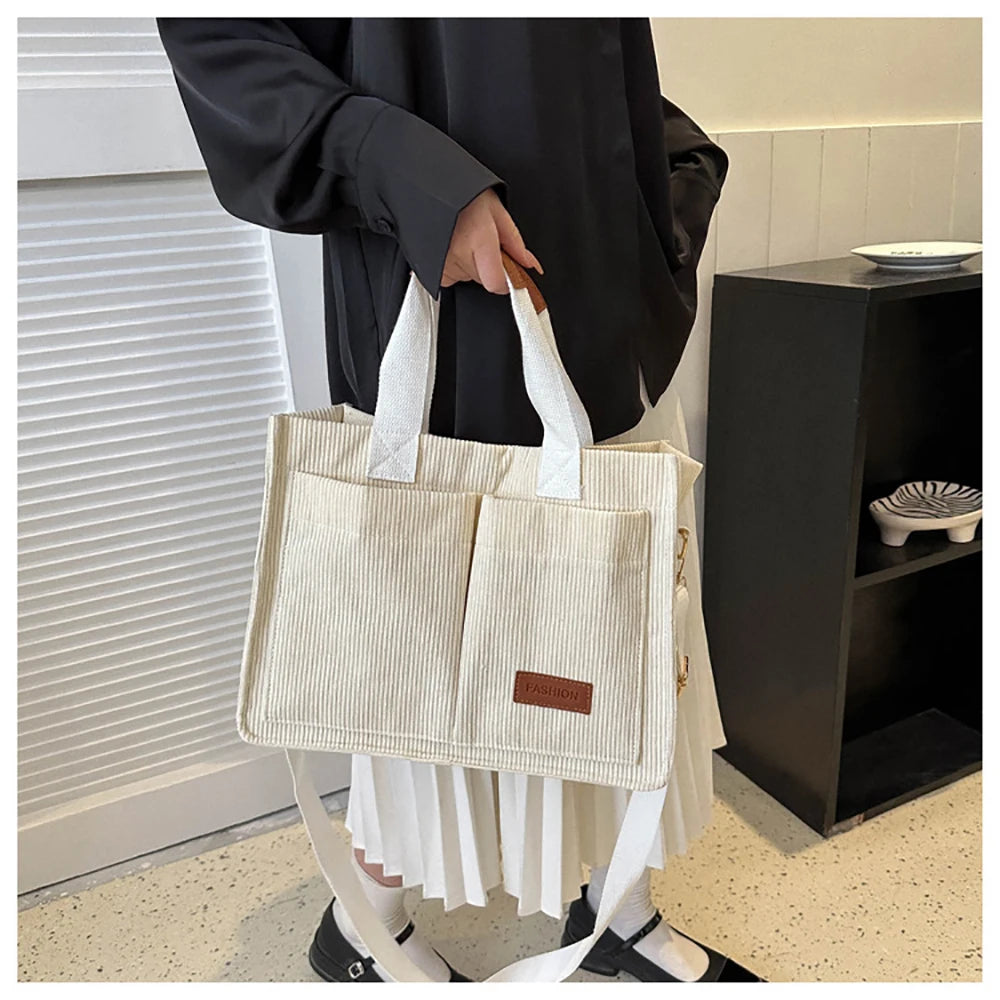 Large Corduroy Tote and Shoulder bag