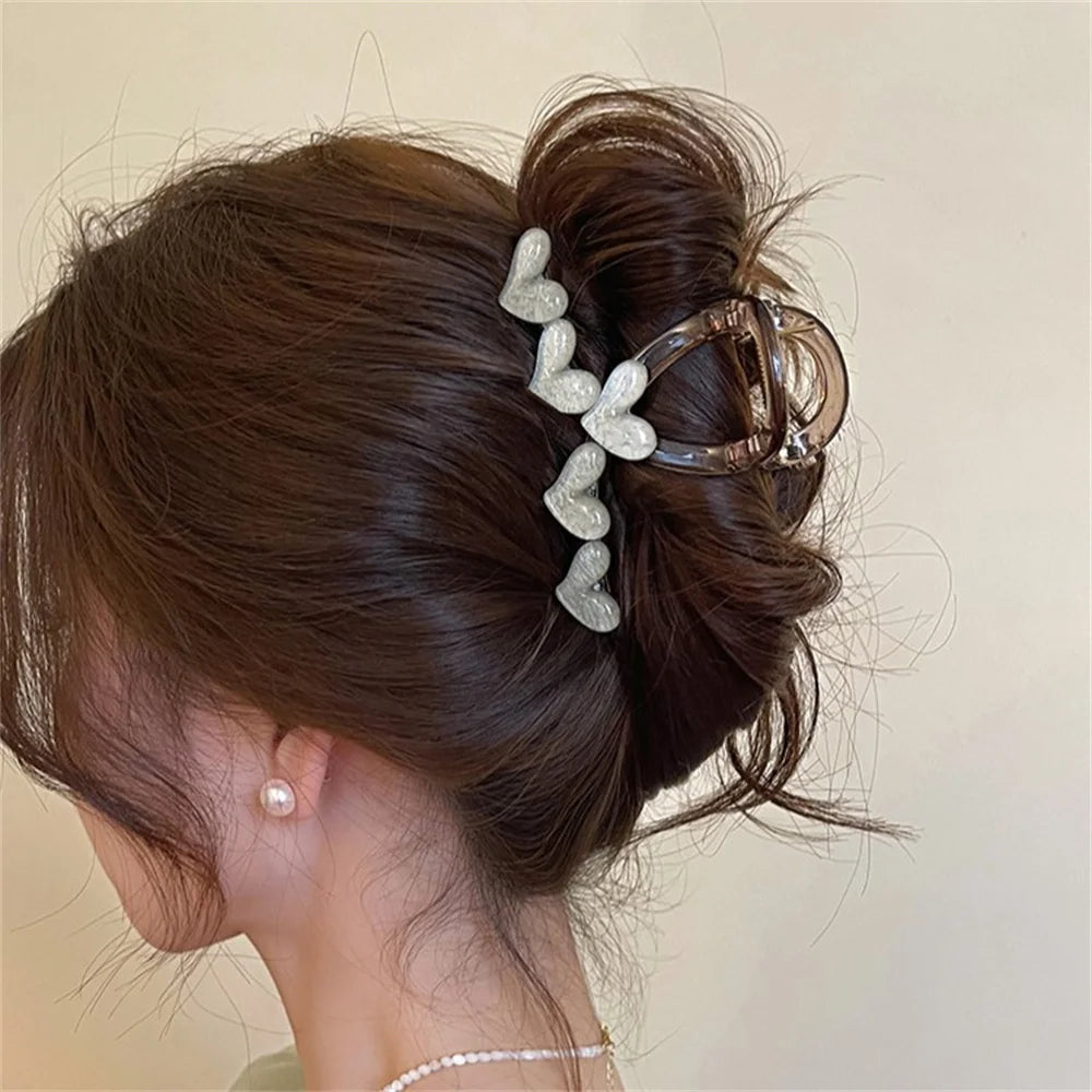 Pastel Translucence Heart Hair Claws