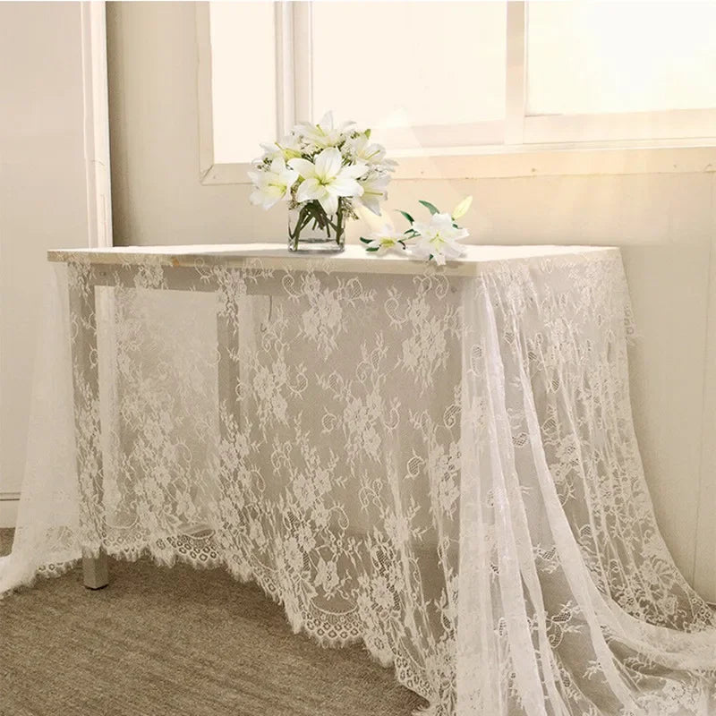 Rustic White Lace Tablecloth