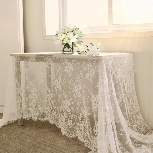 Rustic White Lace Tablecloth