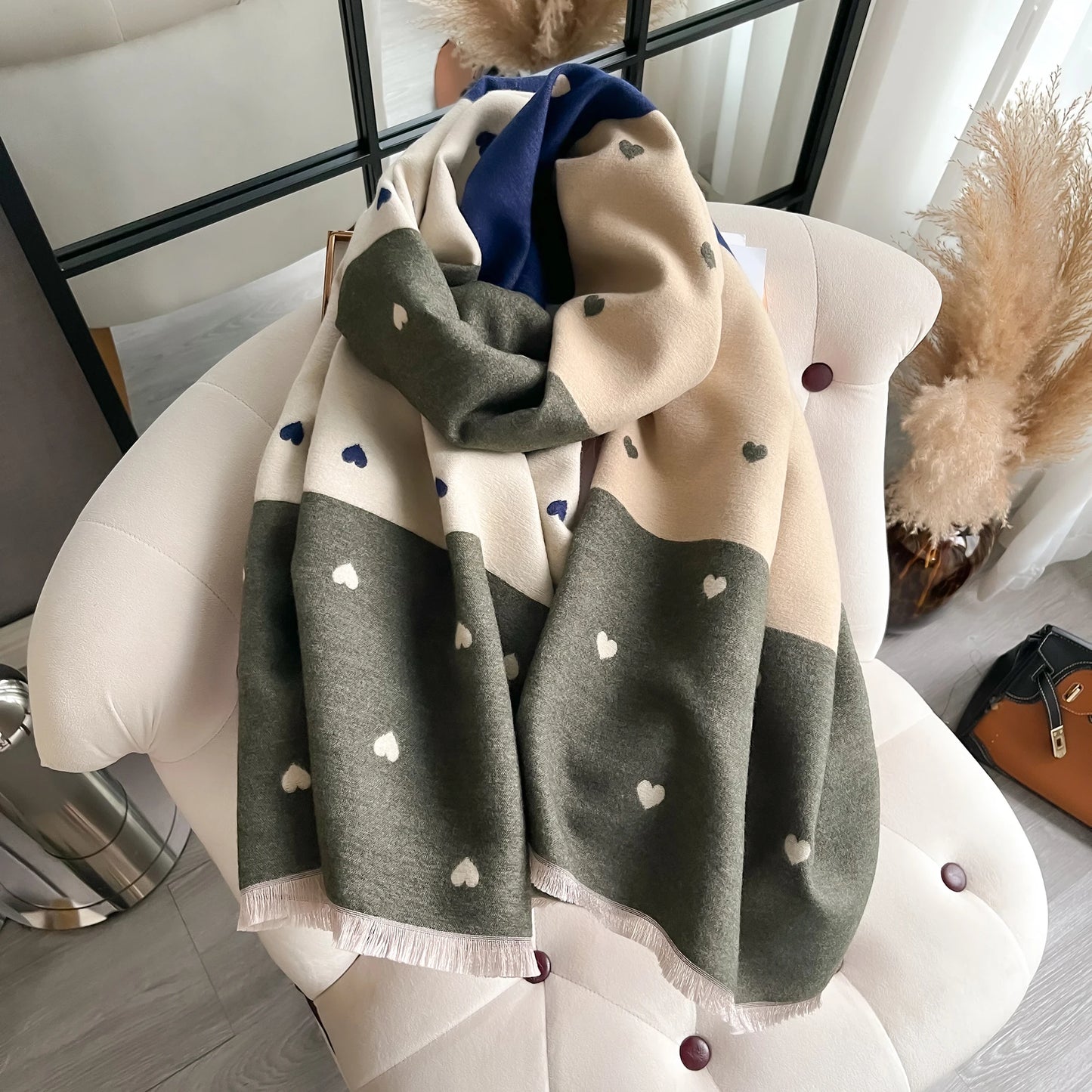 Polka Heart Double-sided Scarf