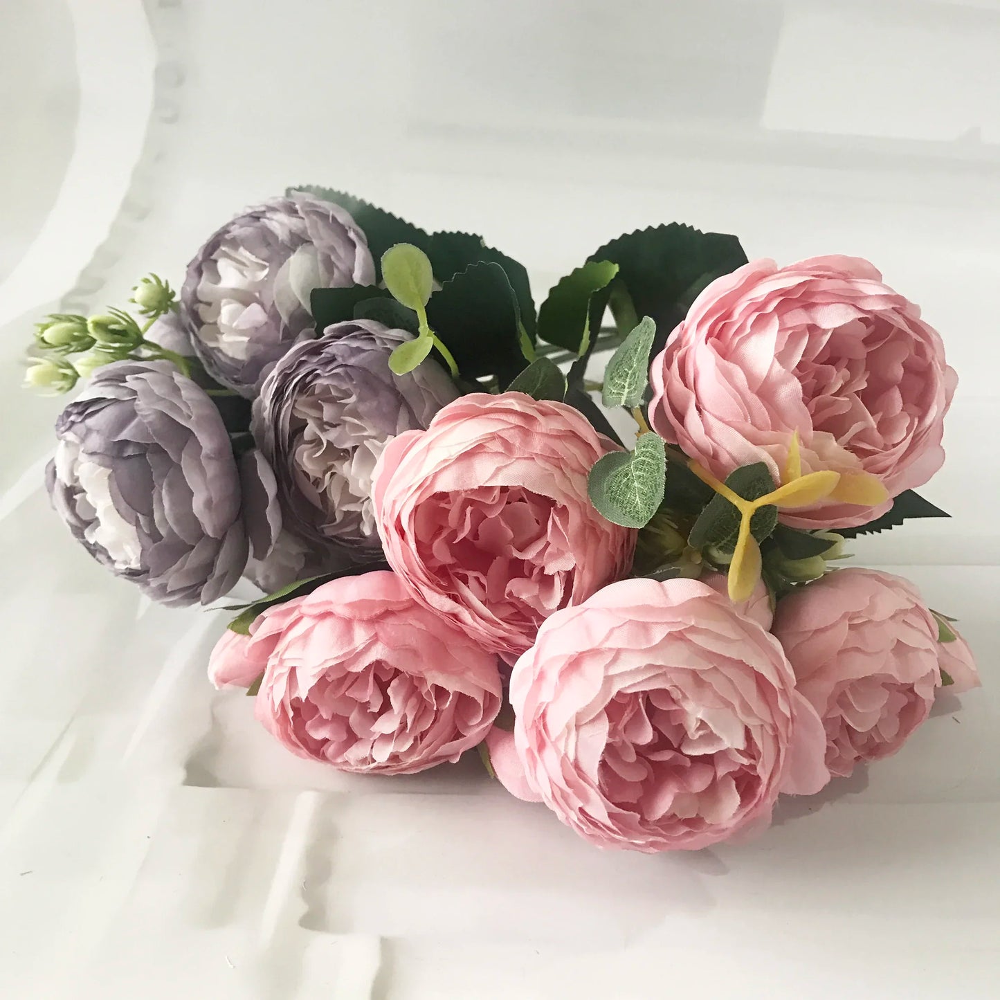 New Rose Pink Silk Peony Bouquet