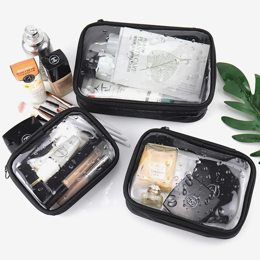 Clear Waterproof Makeup Bag – TSA Approved Travel Cosmetic Organizer