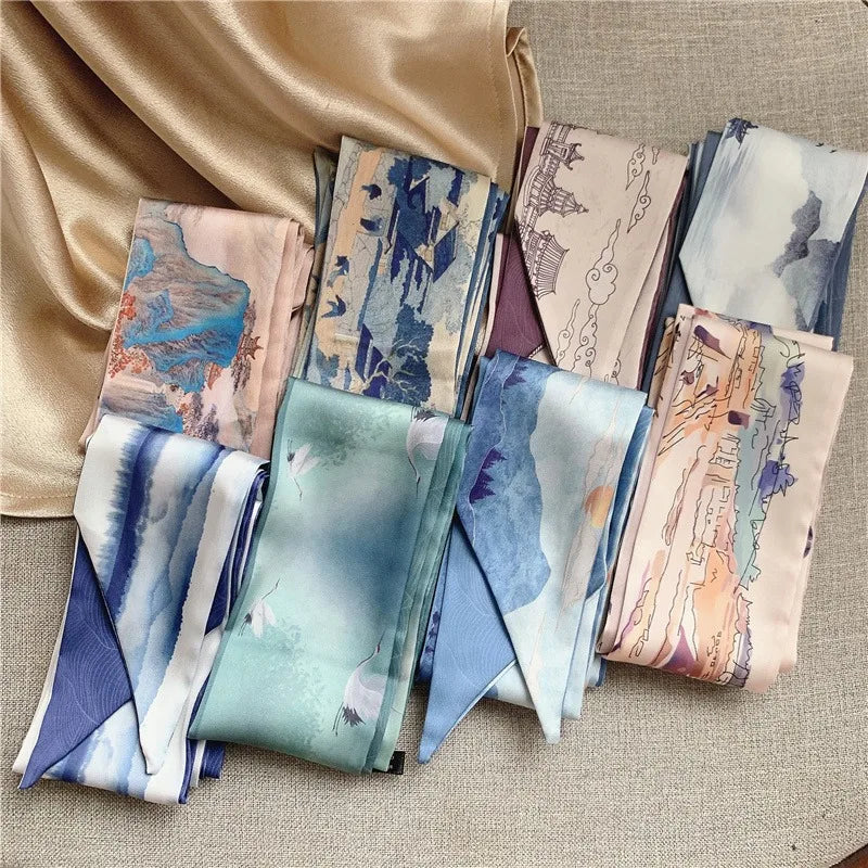 French Bow Tie Satin Scarf