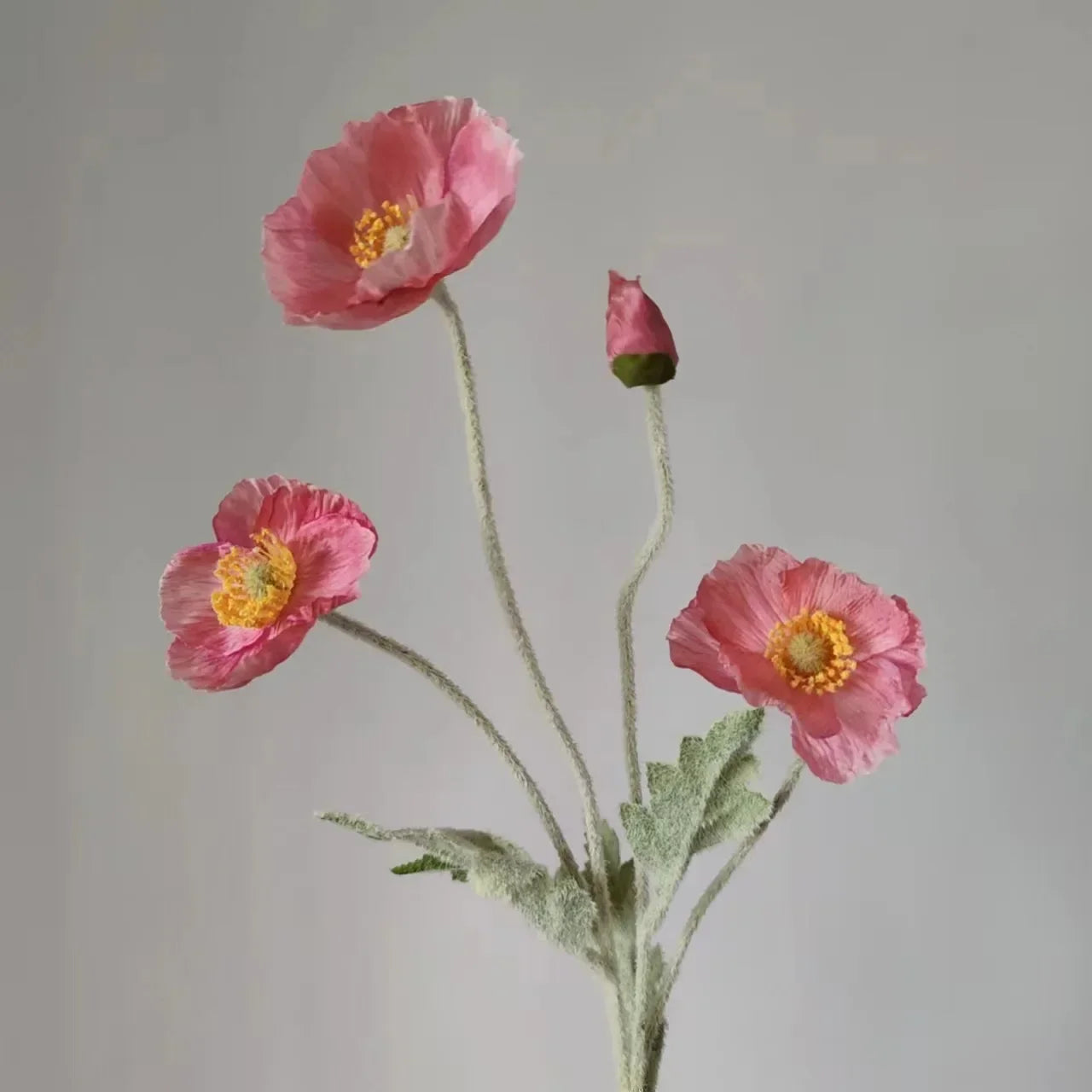 Paperpetals Artificial Silk Poppy Flowers – Long Stem Bouquet