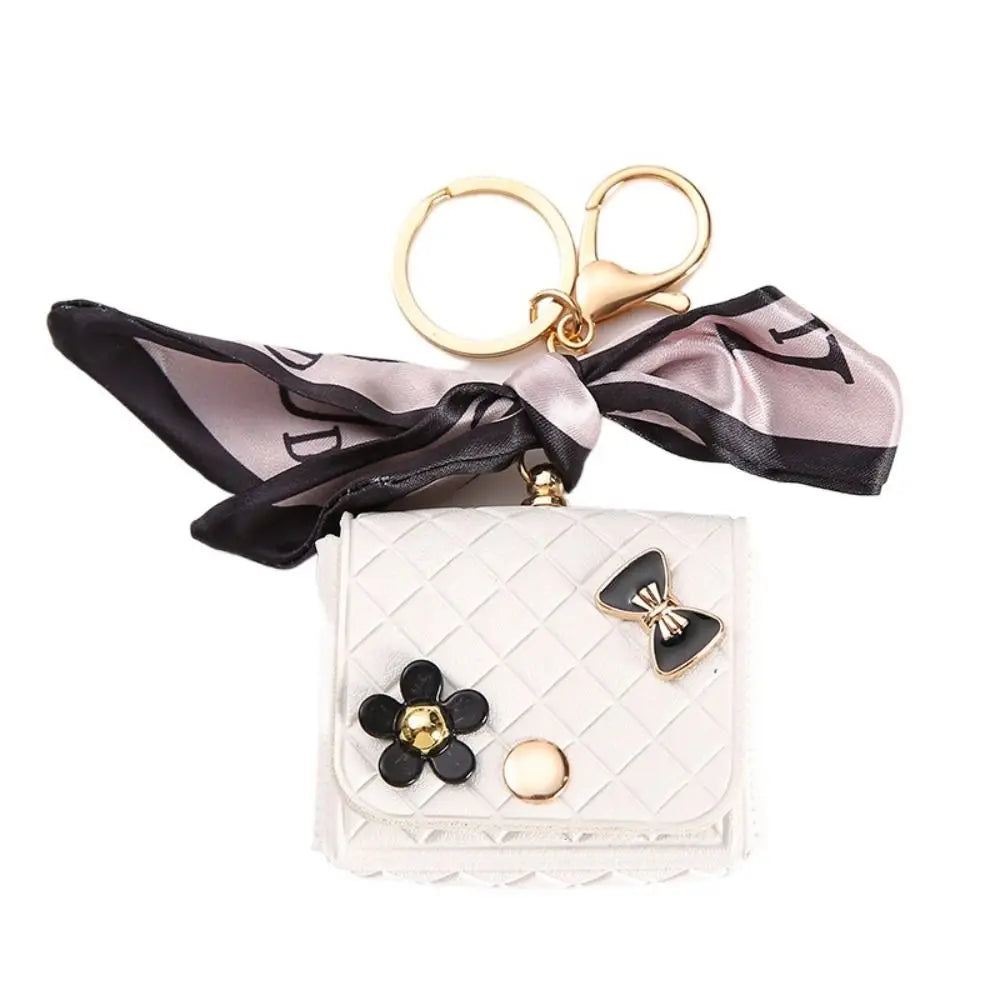 Luxury Mini Leather Earphone Case Keychain