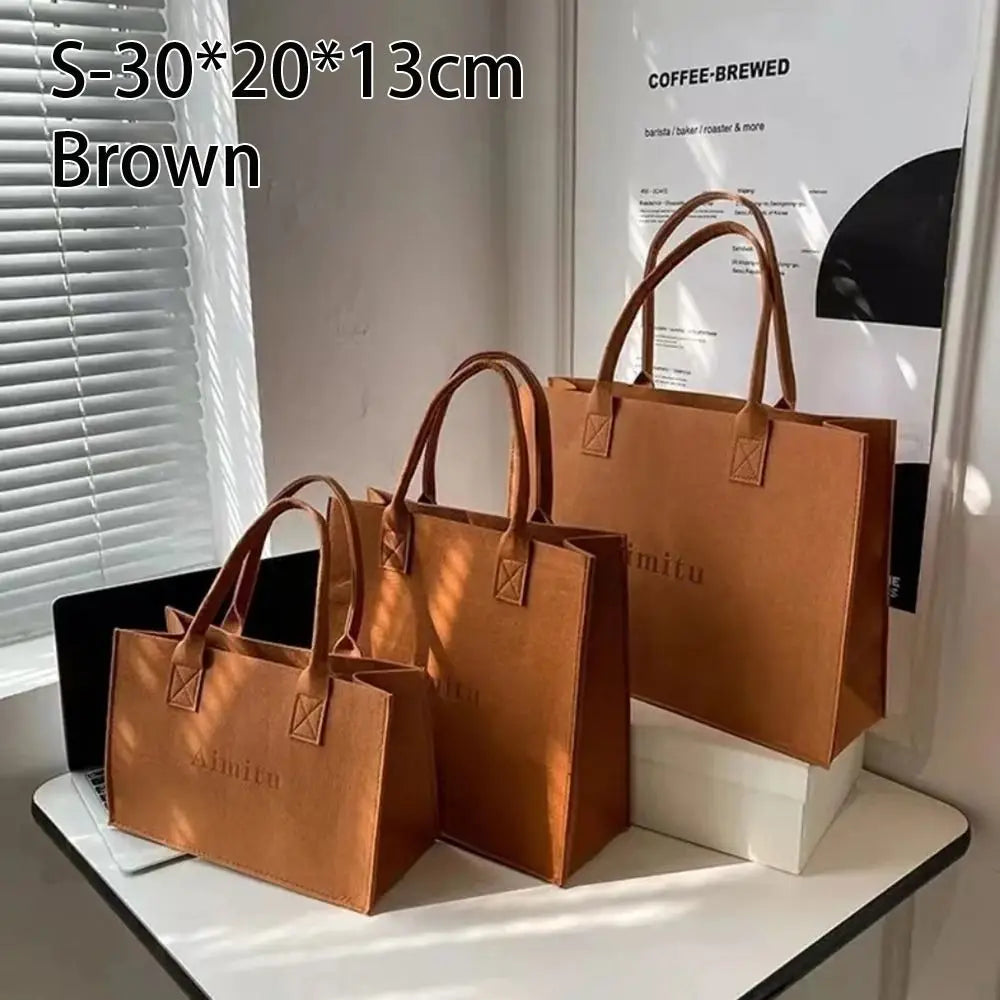 Neutral Felt Tote Bag