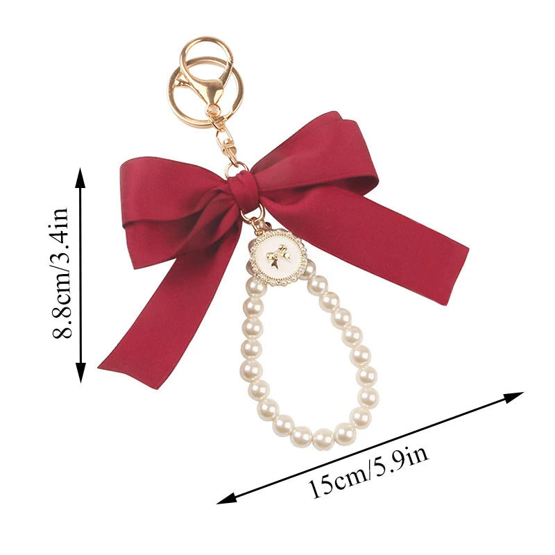Luxury Pearl Bow Keychain