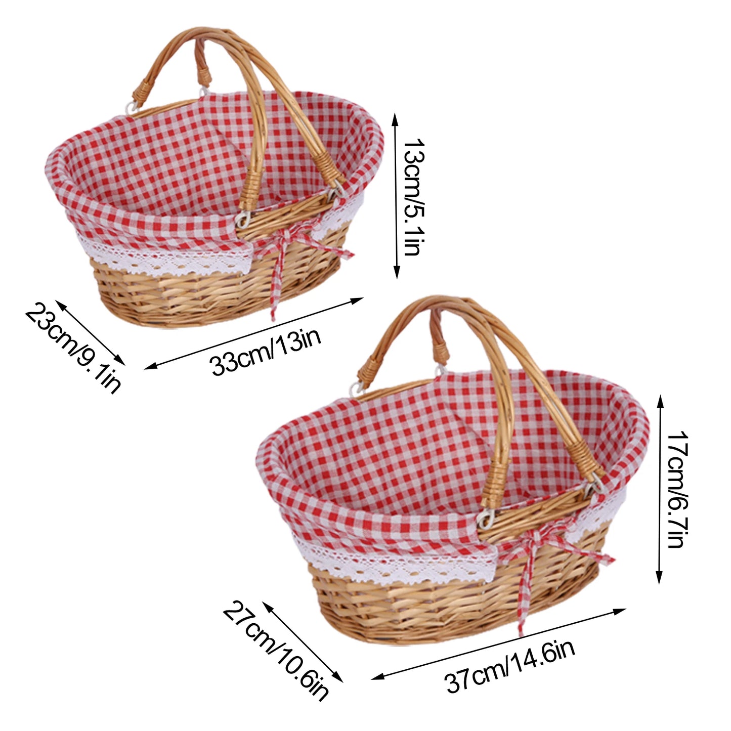 New Handmade Wicker Picnic Basket