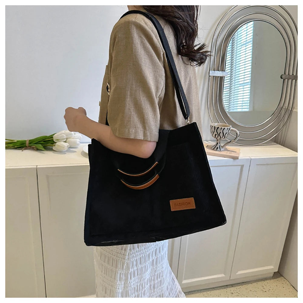 Large Corduroy Tote and Shoulder bag