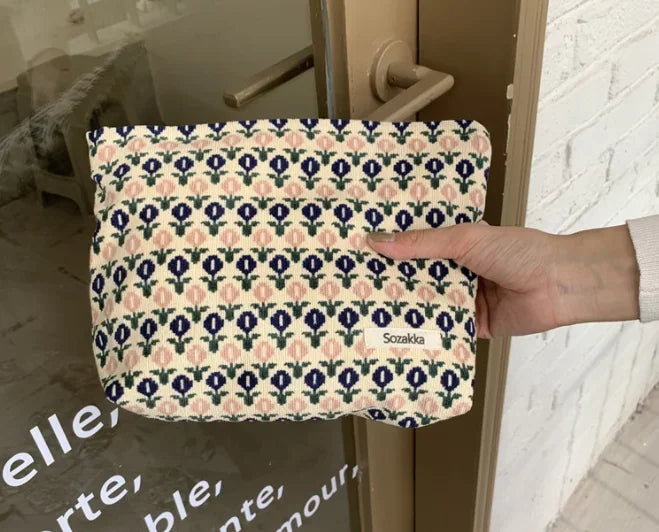 New Flower Printed Makeup Pouch