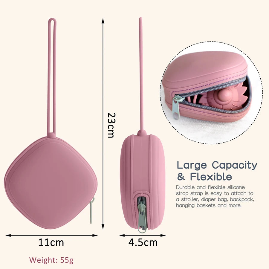 Silicone Baby Pacifier Holder Case – Portable Hygienic Storage Bag