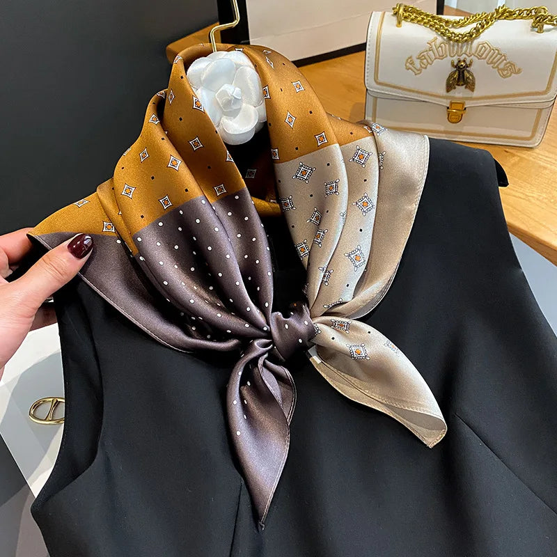 Luxury Retro Silk Square Scarf