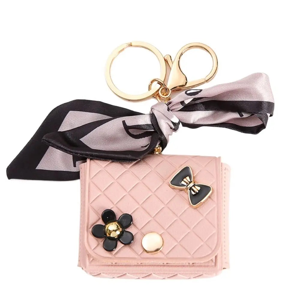 Luxury Mini Leather Earphone Case Keychain