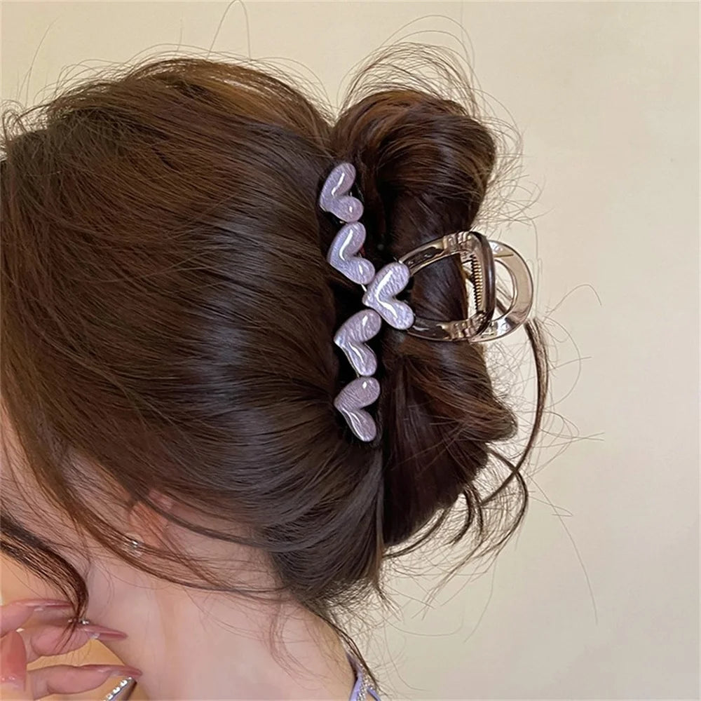 Pastel Translucence Heart Hair Claws