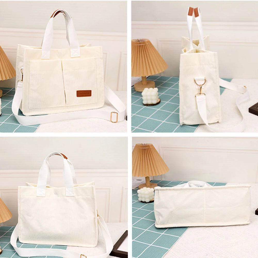 Large Corduroy Tote and Shoulder bag