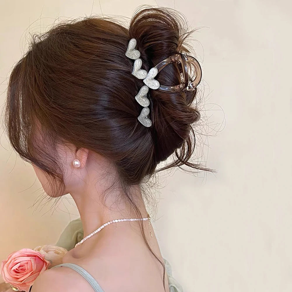Pastel Translucence Heart Hair Claws