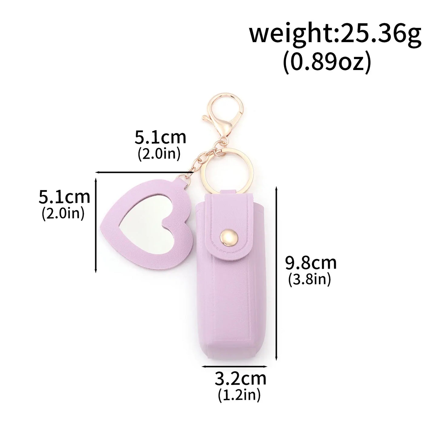 Love Heart Lipstick Keychain Pouch – Mini Makeup Holder with Mirror