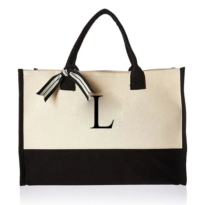 Letter Canvas Shoulder Bag