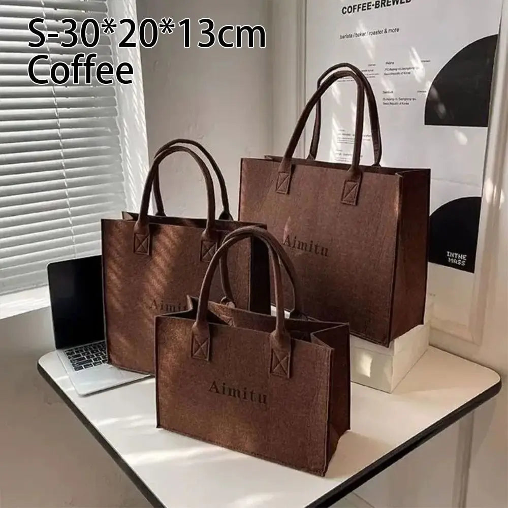 Neutral Felt Tote Bag