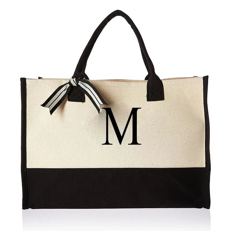 Letter Canvas Shoulder Bag
