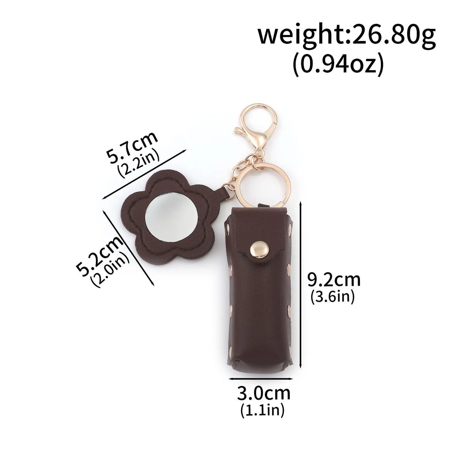 Love Heart Lipstick Keychain Pouch – Mini Makeup Holder with Mirror