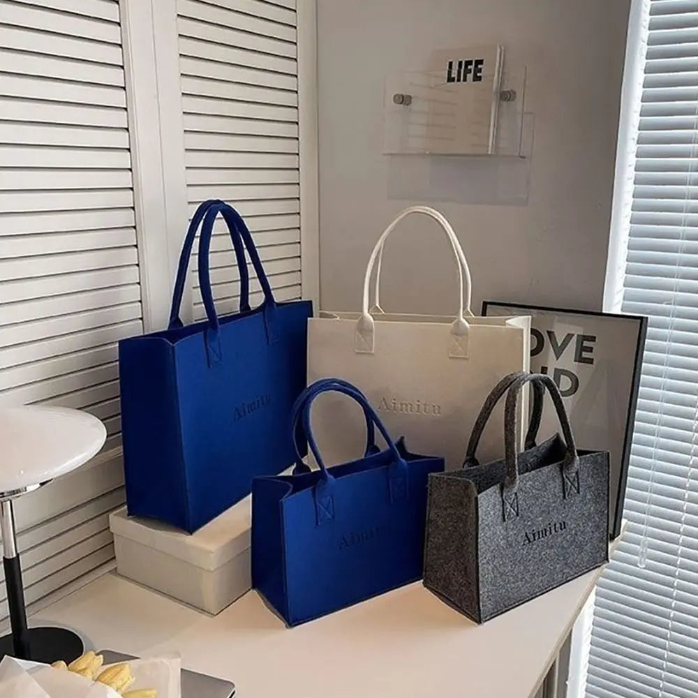 Neutral Felt Tote Bag