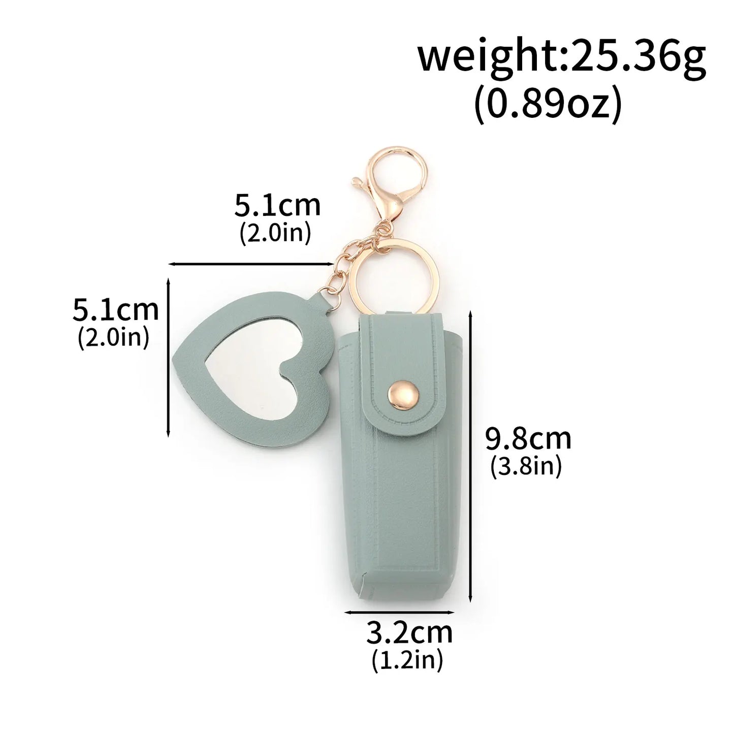 Love Heart Lipstick Keychain Pouch – Mini Makeup Holder with Mirror