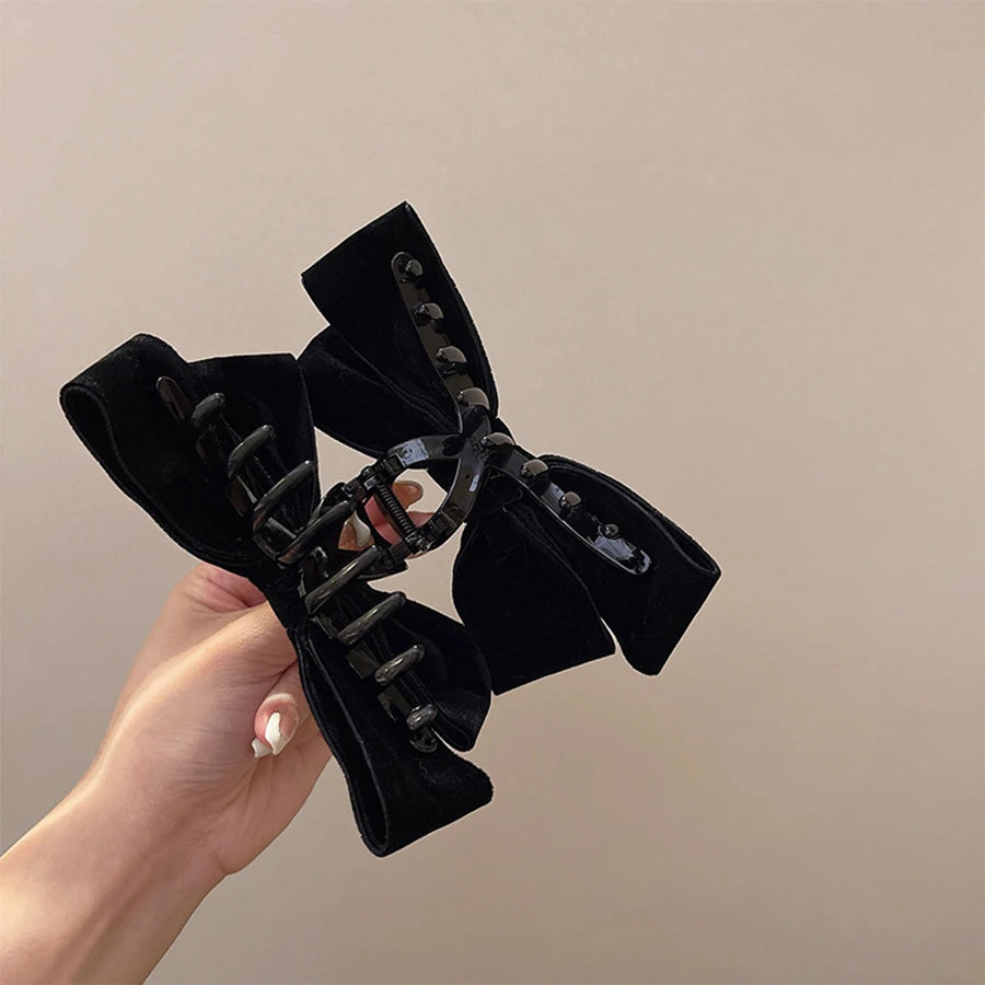 Velvet big bow hair clip