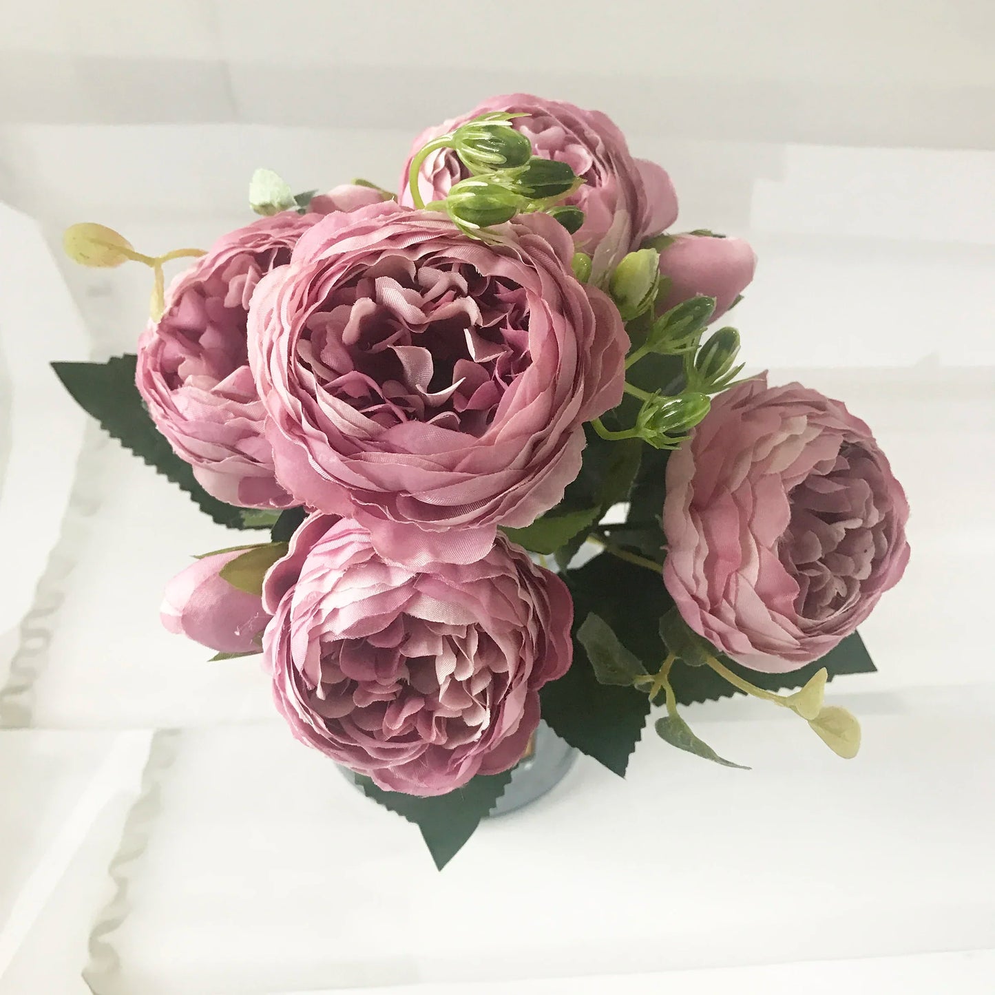 New Rose Pink Silk Peony Bouquet