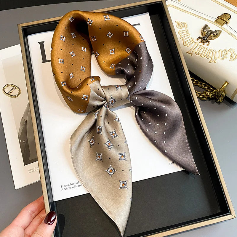 Luxury Retro Silk Square Scarf