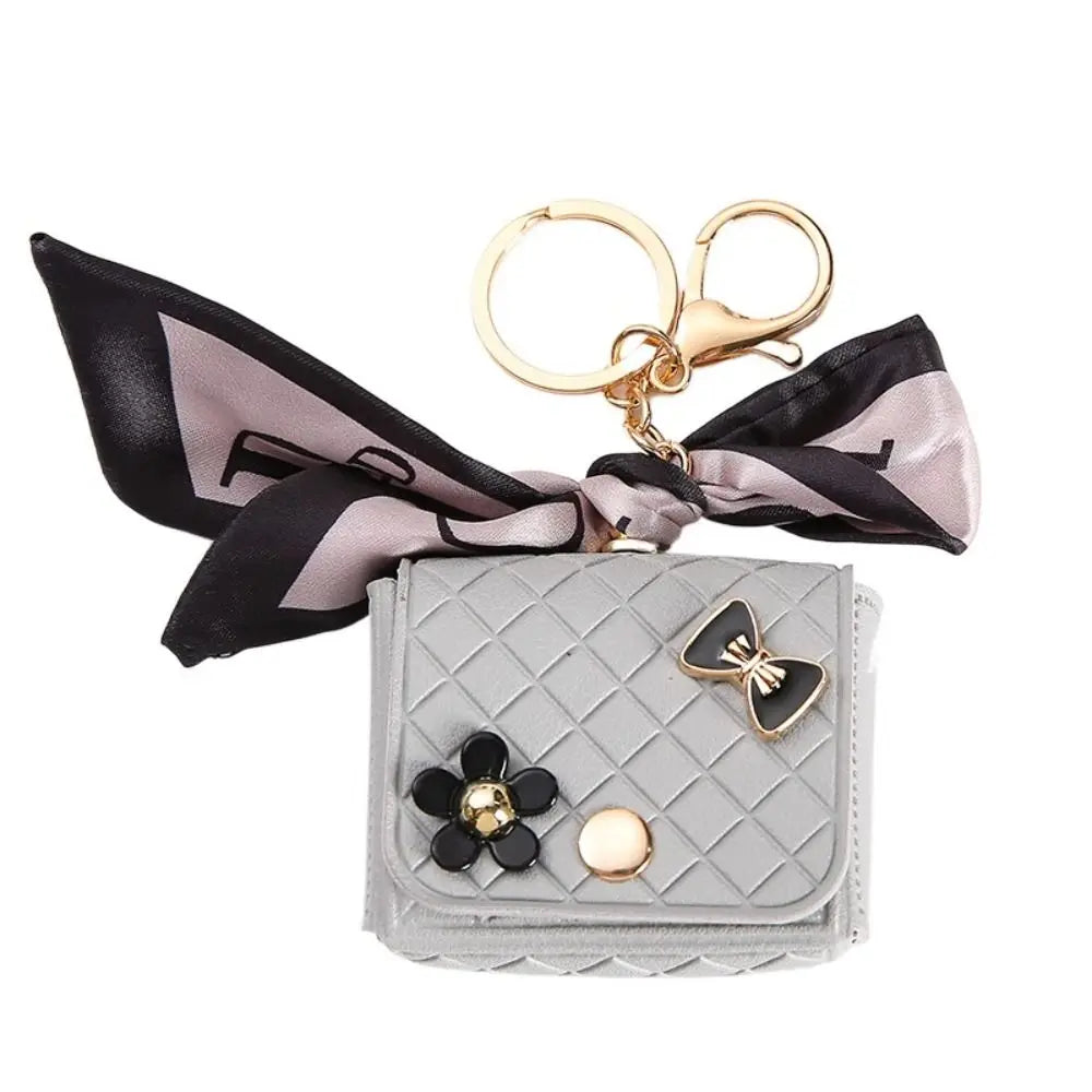 Luxury Mini Leather Earphone Case Keychain